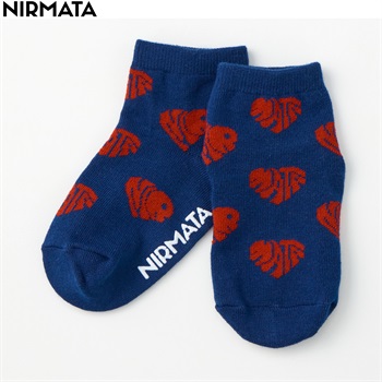 NIRMATA(ニルマータ) ハートショート丈ソックス 15-20cm 男の子 女の子 キッズ(ネイビー-15-20cm)