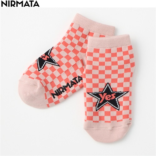 NIRMATA(ニルマータ) チェックyesショート丈ソックス 15-20cm 男の子 女の子 キッズ(ベージュ-15-20cm)