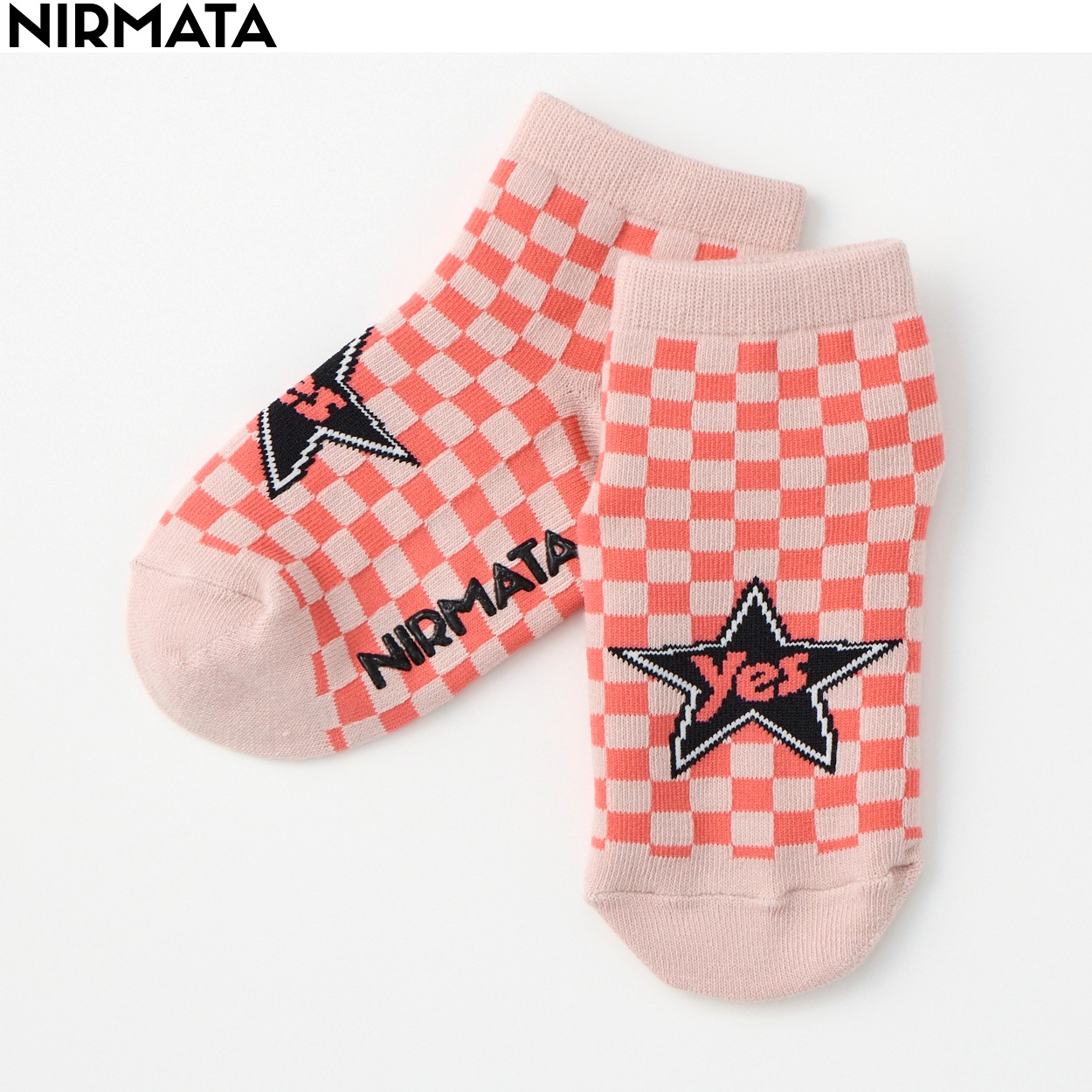 NIRMATA(ニルマータ) チェックyesショート丈ソックス 15-20cm 男の子 女の子 キッズ(ベージュ-15-20cm)