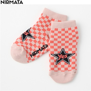 NIRMATA(ニルマータ) チェックyesショート丈ソックス 15-20cm 男の子 女の子 キッズ(ベージュ-15-20cm)