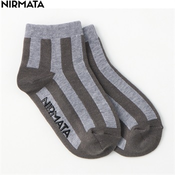 NIRMATA(ニルマータ) ストライプショート丈ソックス 15-20cm 男の子 女の子 キッズ(グレー-15-20cm)