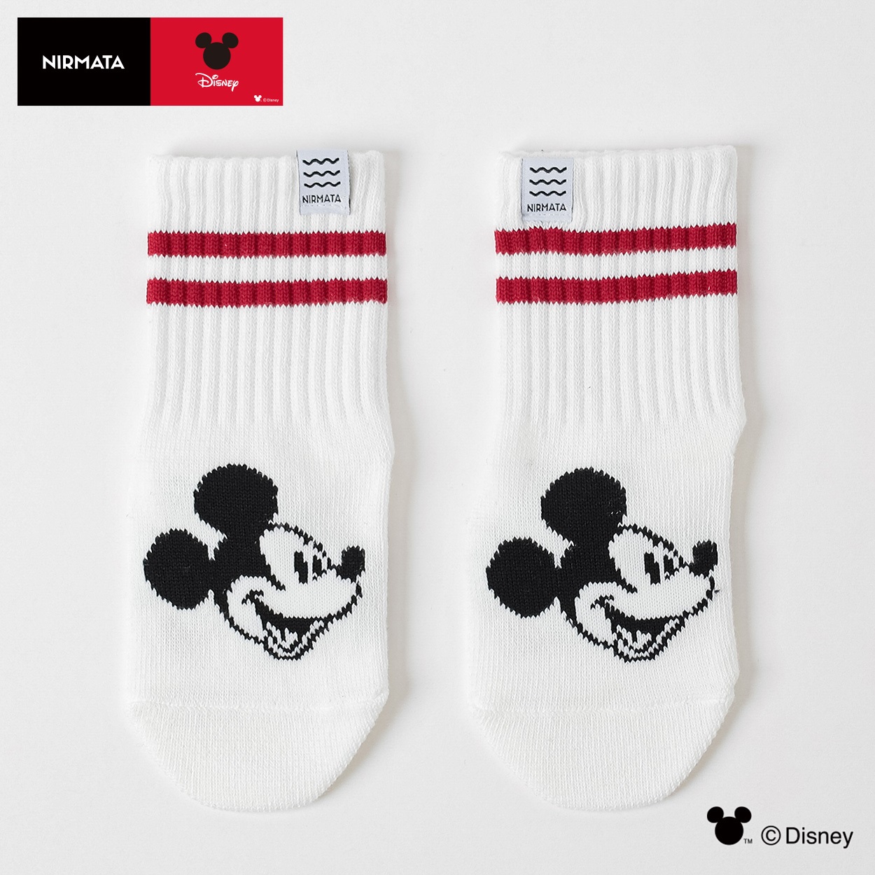 NIRMATA〈ディズニー〉デザイン アメリブハーフソックス 15-20/19-24cm キッズ 男の子 女の子(オフ-15-20cm)