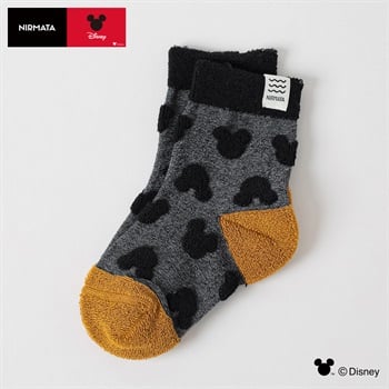 NIRMATA〈ディズニー〉デザイン 表部分パイルハーフソックス 15-20/19-24cm キッズ 男の子 女の子(チャコ－ルグレ－-15-20cm)
