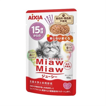 MiawMiaw ジューシー 15歳頃からの あじわいまぐろ ゼリータイプ 60g ミャウミャウ MiawMiaw アイシア