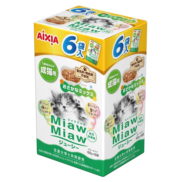 MiawMiaw ジューシー おさかなミックス 60g×6袋 ミャウミャウ アイシア(60g×6袋)