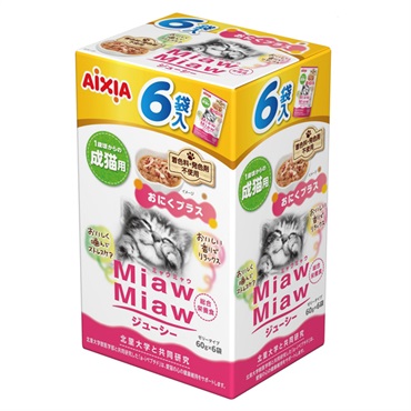 MiawMiaw ジューシー おにくプラス 60g×6袋 ミャウミャウ アイシア