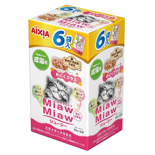 MiawMiaw ジューシー おにくプラス 60g×6袋 ミャウミャウ アイシア(60g×6袋)