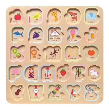 Woody World 木製アルファベットパズル 4580160417031 知育玩具 木製玩具