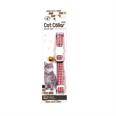 プチギンガムセーフティーカラー 猫用 レッド 1個 リードッグ