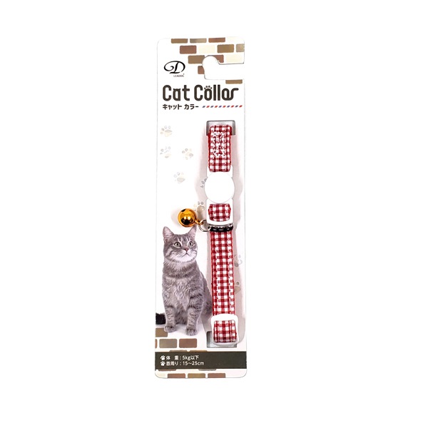 プチギンガムセーフティーカラー 猫用 レッド 1個 リードッグ(1個)
