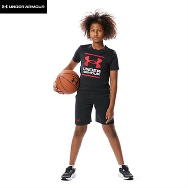 UNDER ARMOUR(アンダーアーマー) Ｔシャツショートスーツ 上下セット 男の子 女の子 キッズ 130cm-160cm(ブラック-130cm)