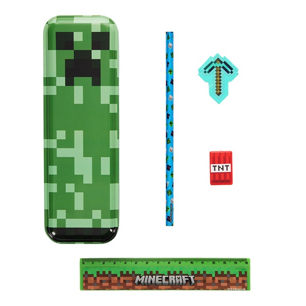 マインクラフト 文房具セット（クリーパー缶ペンケース付き