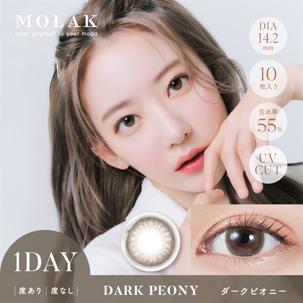モラク MOLAK ワンデー 1day カラコン 宮脇咲良プロデュース ダークピオニー  10枚(ダークピオニー-－２．２５)