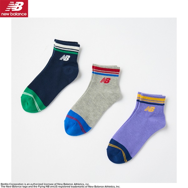 ニューバランス つま先カラーショート丈ソックス3足組 男の子 女の子