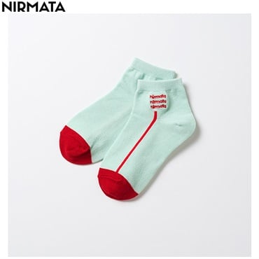 NIRMATA(ニルマータ) 波柄刺繍ショート丈ソックス キッズ 男の子 女の子(グリーン-19-21cm)