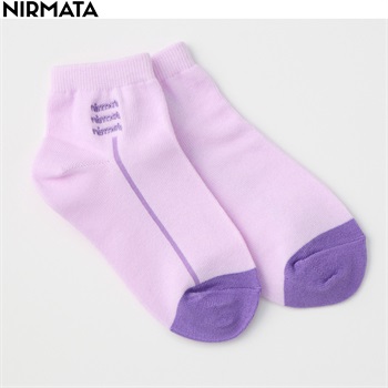 NIRMATA(ニルマータ) 波柄刺繍 ショート丈ソックス 男の子 女の子 キッズ(パープル-19-21cm)