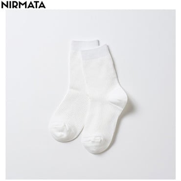 NIRMATA(ニルマータ) ワッフルクルー丈ソックス キッズ 男の子 女の子(オフホワイト-22-24cm)
