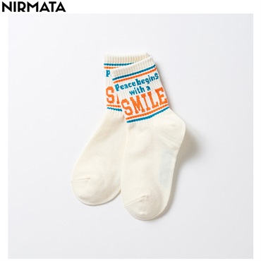 NIRMATA(ニルマータ) メッセージショート丈ソックス キッズ 男の子 女の子(ベージュ-22-24cm)