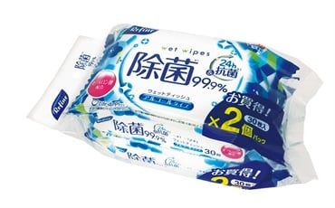 リファインアルコール除菌おでかけウェットティッシュ30枚2P　アルコールタイプ　ウェットティッシュ　おでかけ