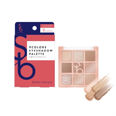 Sokko beauty 9色アイシャドウパレット 03 ラテベージュ ソッコー