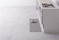 アール　拭けるテキスタイル風キッチンマット(グレー-45×120cm)