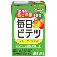 グリコ 毎日ビテツ 毎日ビテツフルーツミックス 果汁30％入り飲料 100ml(4901005003705)