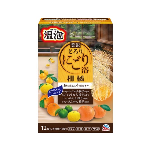 温泡  贅沢とろり にごり浴  12錠 温泡 アース製薬 【医薬部外品】(柑橘)