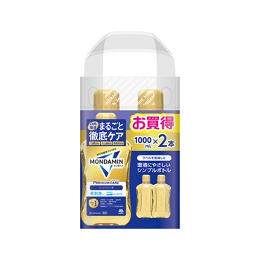 モンダミン プレミアムケア ゴールドミント 1000ml×2本 MONDAMIN アース製薬 【医薬部外品】
