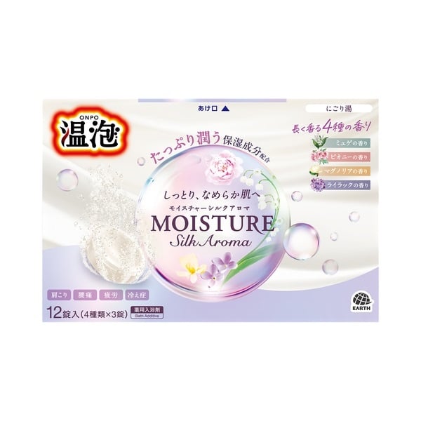 温泡 12錠入 アース製薬 【医薬部外品】(モイスチャーシルクアロマ)