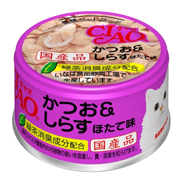CIAO ホワイティ かつお&しらす ほたて味 85g チャオ いなばペットフード(85g)