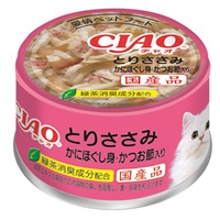 CIAO ホワイティ とりささみ かにほぐし身・かつお節入り 85g チャオ いなばペットフード(85g)