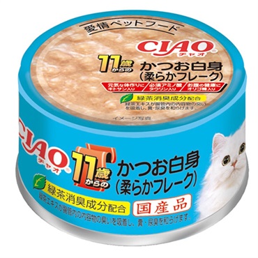 CIAO 年齢別 子猫/シニア 11歳からのかつお白身 柔らかフレーク 85g チャオ いなばペットフード