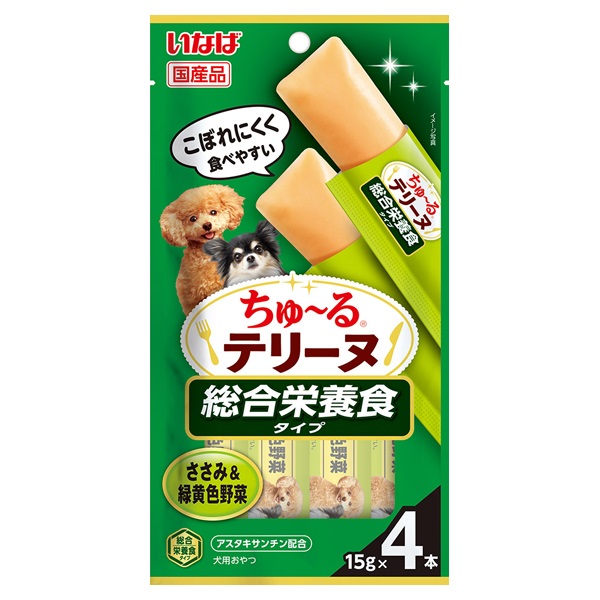 ちゅ～るテリーヌ 総合栄養食タイプ 15g×4本 いなば いなばペットフード(ささみ&緑黄色野菜)