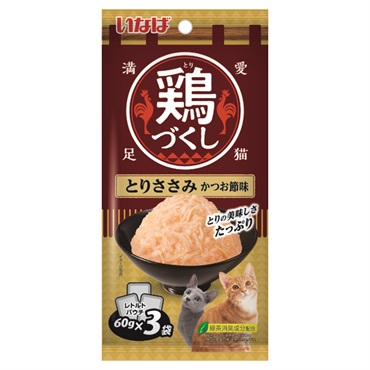 いなば 鶏づくし とりささみ 60g×3袋 いなば いなばペットフード(ささみかつお節味)