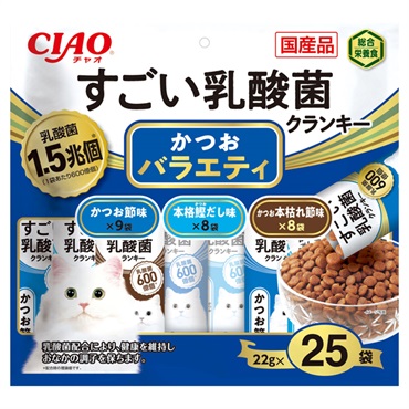 CIAO すごい乳酸菌 クランキー かつおバラエティ 22g×25袋 チャオ
