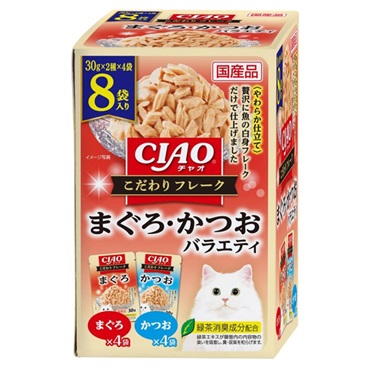 CIAO こだわり フレーク まぐろ・かつおバラエティ 30g×8袋 チャオ いなばペットフード