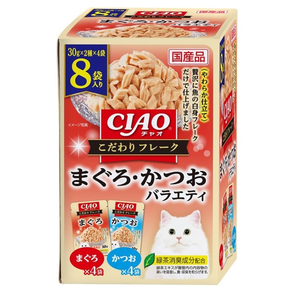 CIAO こだわり フレーク まぐろ・かつおバラエティ 30g×8袋 チャオ いなばペットフード(30g×8袋)