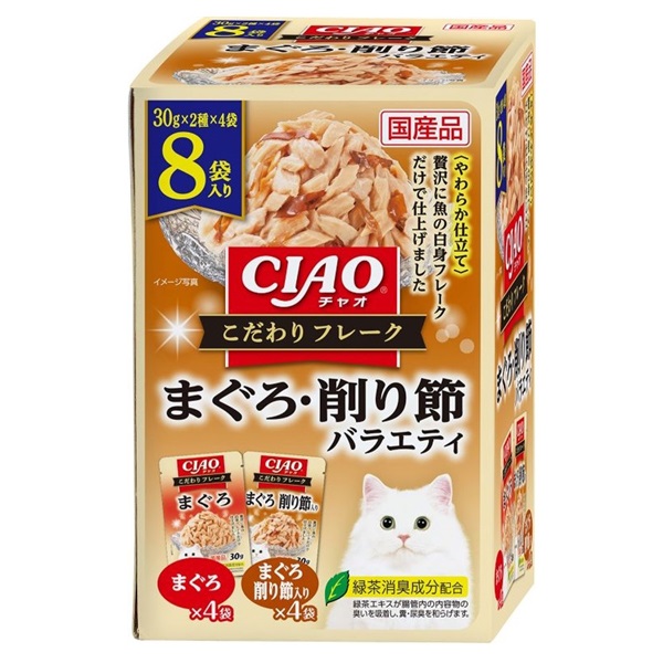 CIAO こだわり フレーク まぐろ・削り節バラエティ 30g×8袋 チャオ いなばペットフード(30g×8袋)