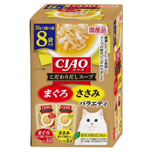 CIAO こだわり だしスープ まぐろ・ささみバラエティ 30g×8袋 チャオ いなばペットフード(30g×8袋)