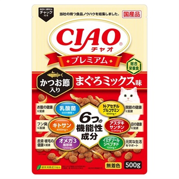 CIAO プレミアム かつお節入り まぐろミックス味 500g チャオ いなばペットフード