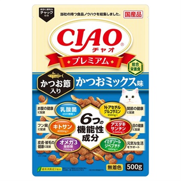 CIAO プレミアム かつお節入り かつおミックス味 500g チャオ いなばペットフード