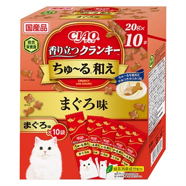 CIAO 香り立つクランキー ちゅ～る和え まぐろ味 20g×10袋 チャオ いなばペットフード