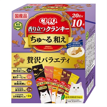CIAO 香り立つクランキー ちゅ～る和え 20g×10袋 チャオ いなばペットフード(贅沢バラエティ)