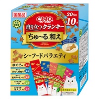 CIAO 香り立つクランキー ちゅ～る和え シーフードバラエティ 20g×10袋 チャオ いなばペットフード(20g×10袋)