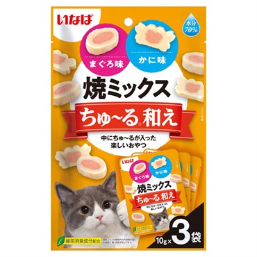 いなば 焼ミックス ちゅ～る和え まぐろ味とかに味 10g×3袋 いなばペットフード