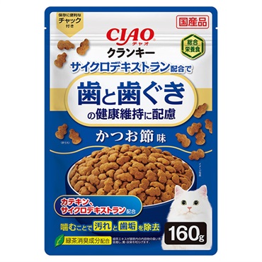CIAO クランキー 歯と歯ぐきの健康維持に配慮 かつお節味 160g チャオ いなばペットフード