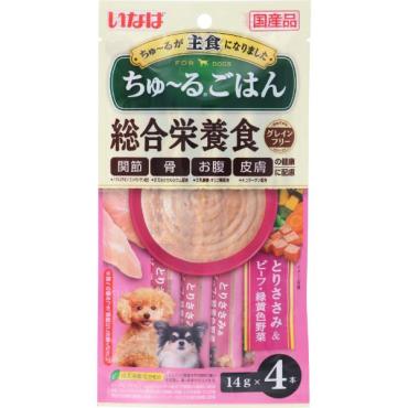 ちゅ～るごはん とりささみ&ビーフ・緑黄色野菜 14g×4本 いなば いなばペットフード