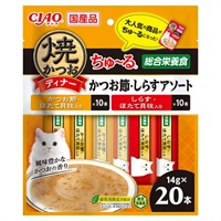 CIAO 焼かつおディナーちゅ～る かつお節・しらすアソート 14g×20本 チャオ いなばペットフード(14g×20本)