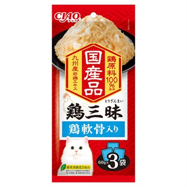 CIAO 鶏三昧 鶏軟骨入り 60g×3袋 チャオ いなばペットフード