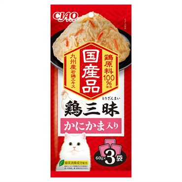 CIAO 鶏三昧 かにかま入り 60g×3袋 チャオ いなばペットフード